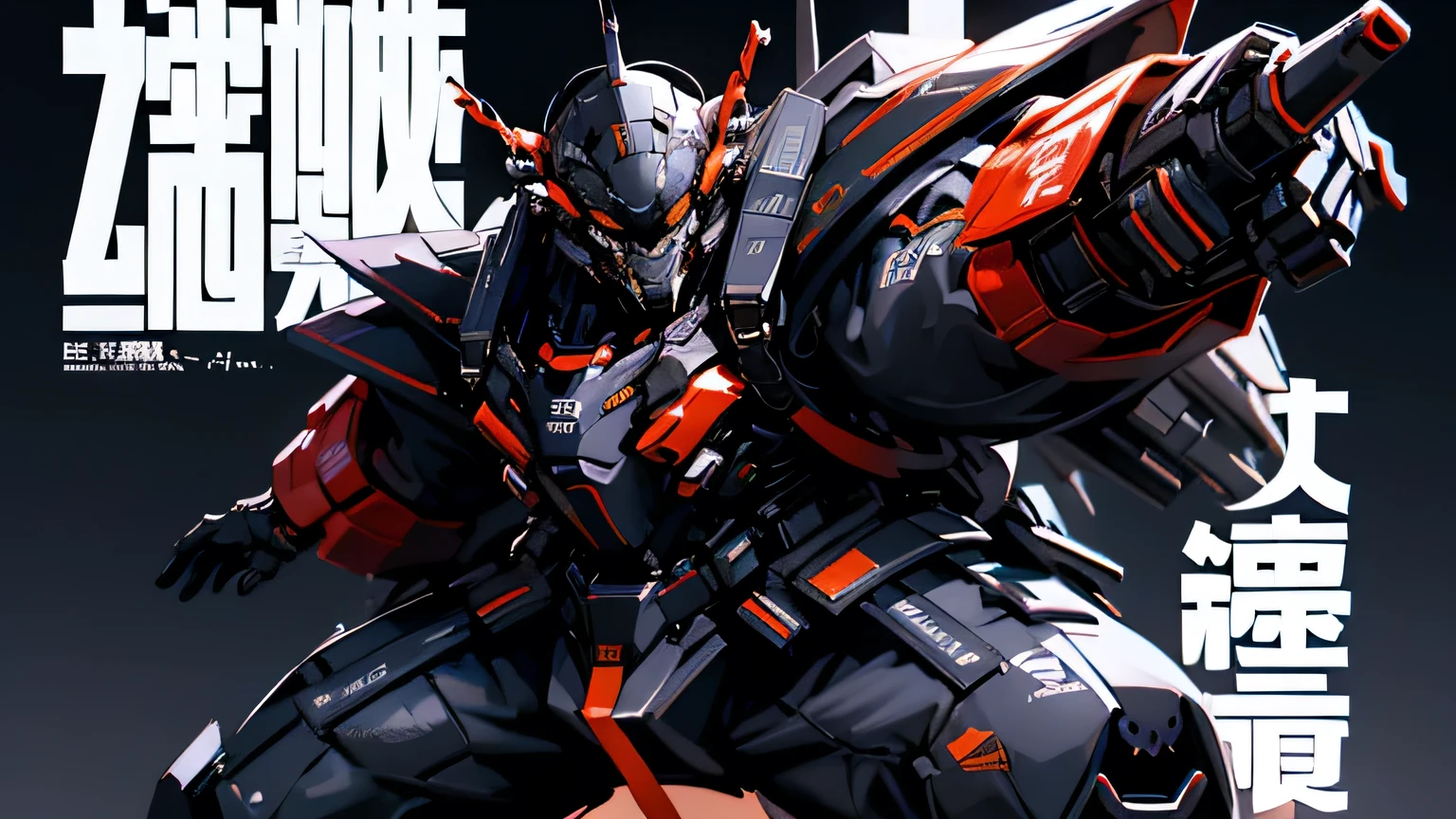 A black mecha-themed character, whole body, サイバーパンク, Wearing big sneakers, Combat Ready, Big machine hands, Simple Background, Magazine Cover, Jump up, Punching pose, male, boy, ショートカット, crazy eyes, tsurime, monkey ears, clenched teeth, grin, skin fang, raised fist, projected inset, UHD, best quality, highres, 8k