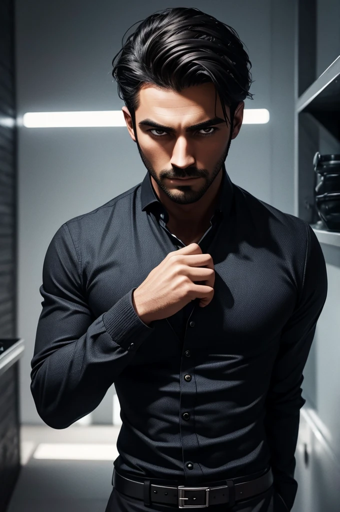 More dark anda a man
