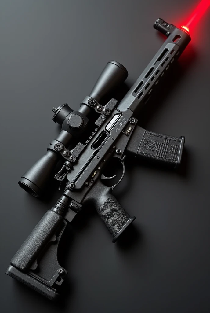 Black 3-Pick Rifle Gun with Red Laser Power