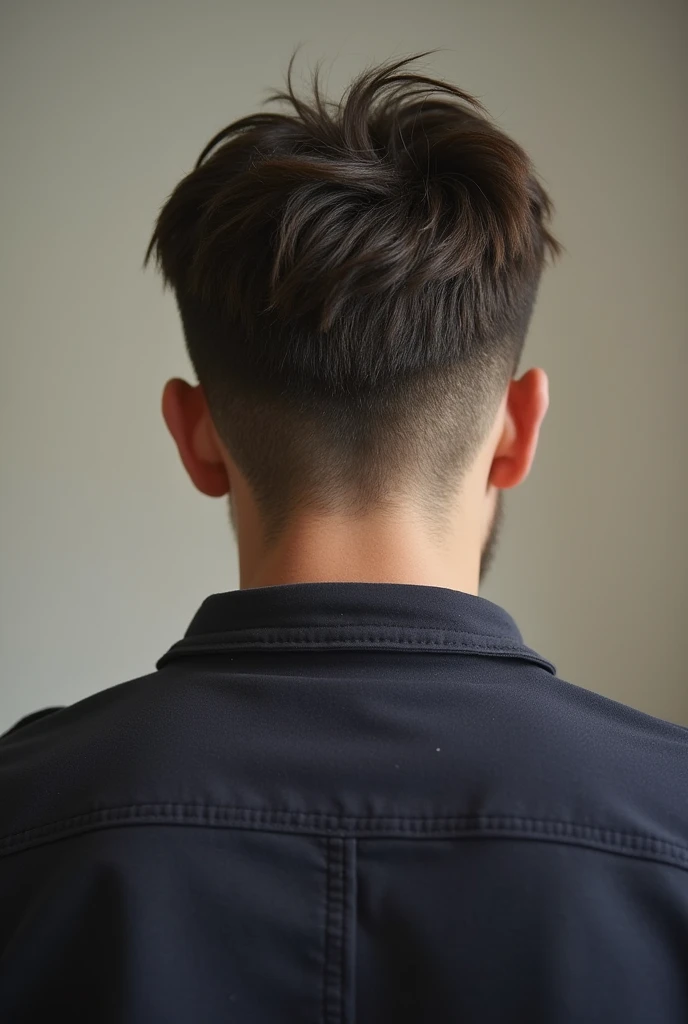 Young man with haircut on the 7th back
