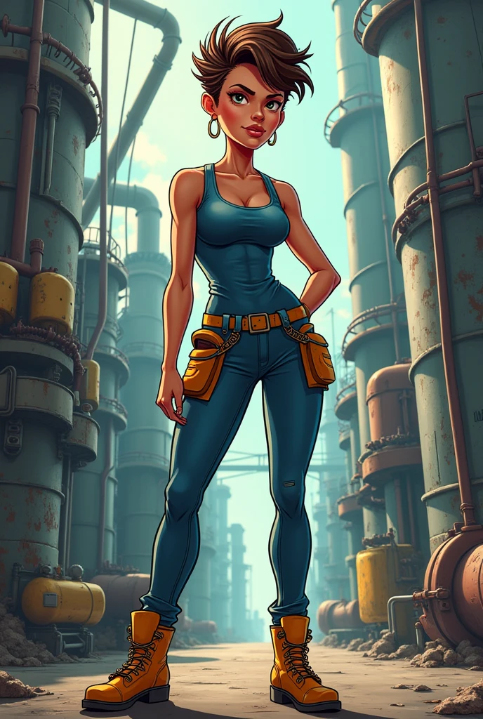 Cartoon of a sexy industrial engineer girl 
