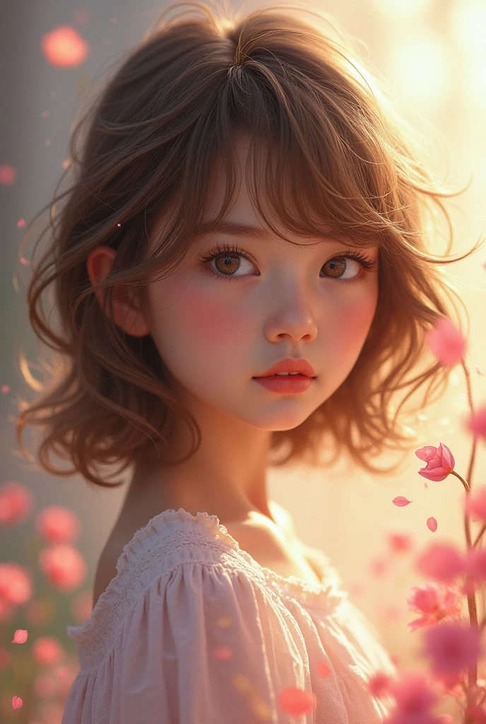 Girl with light brown compa
