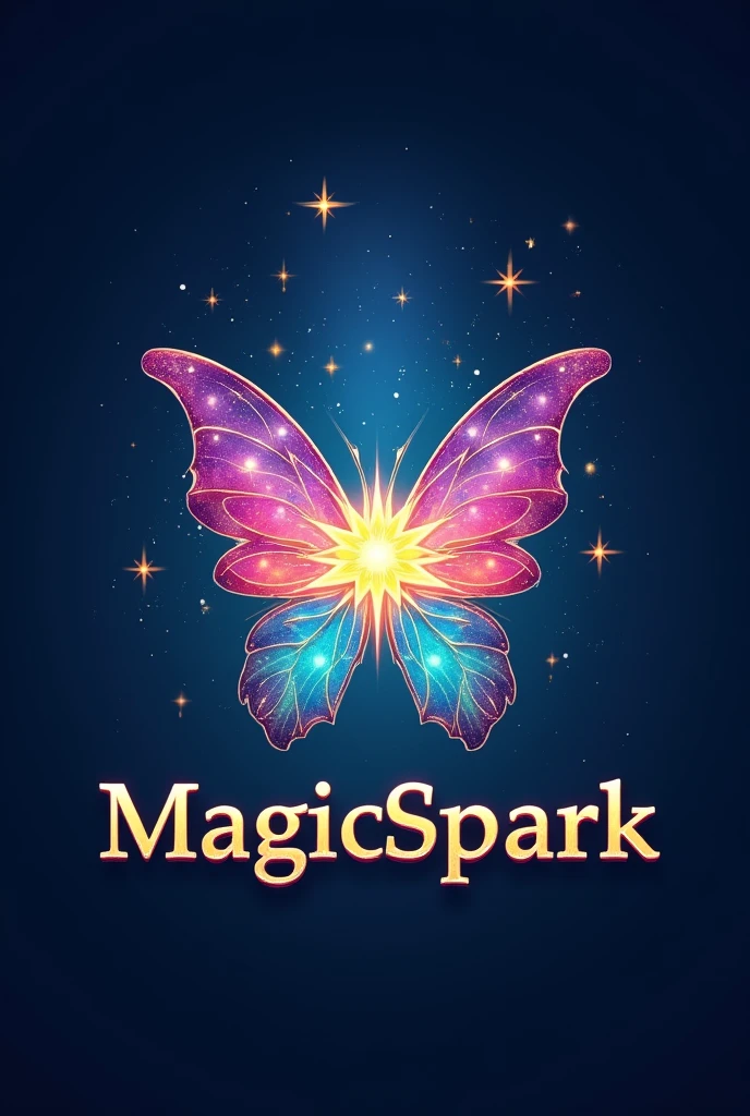create a logo for my children's film company called MagicSpark and make this logo convey the idea of an enchanted world and magic