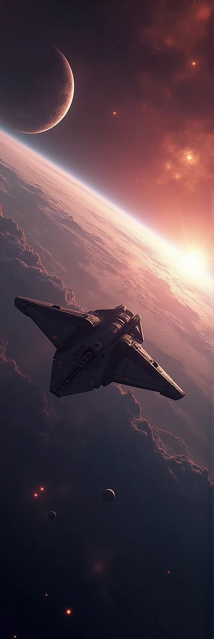 spaceship approaching to a planet