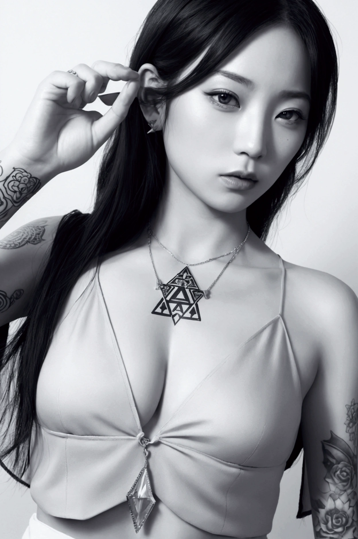 Triforce、teardrop、Caucasian gangster with three dot tattoo