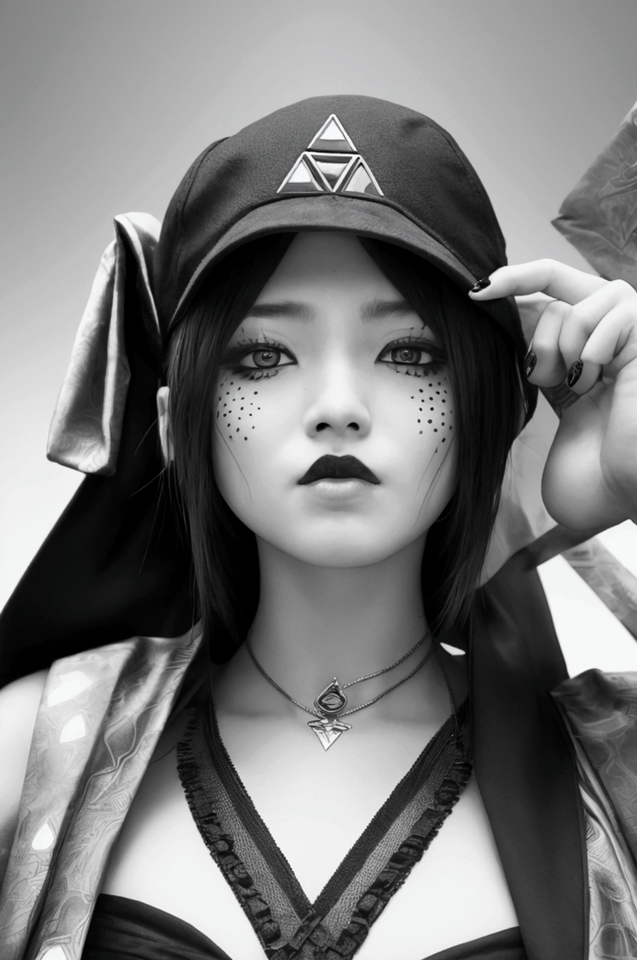 Triforce、teardrop、Caucasian gangster with three dot tattoo