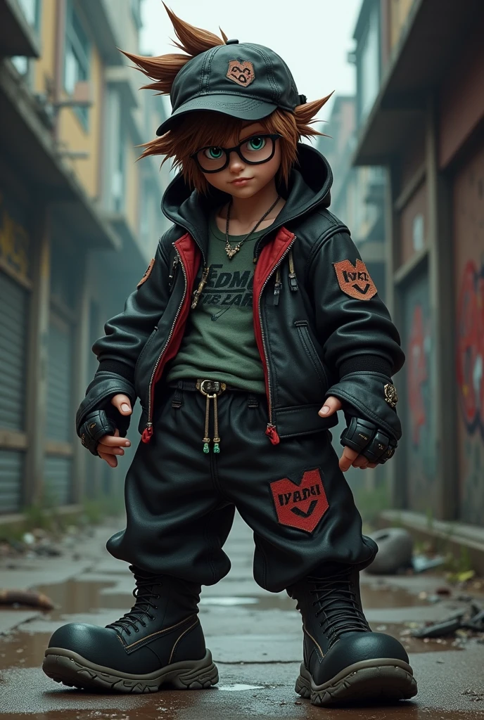 Generate sora from kingdom hearts but he's gangsta, make him from the hood, MAKE HIM EVEN MORE GANGSTER, give him glasses