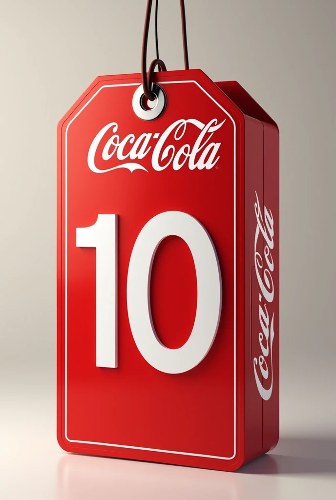 Coca-Cola Price Tag Marks Price 10 Front View New Times Roman Font
