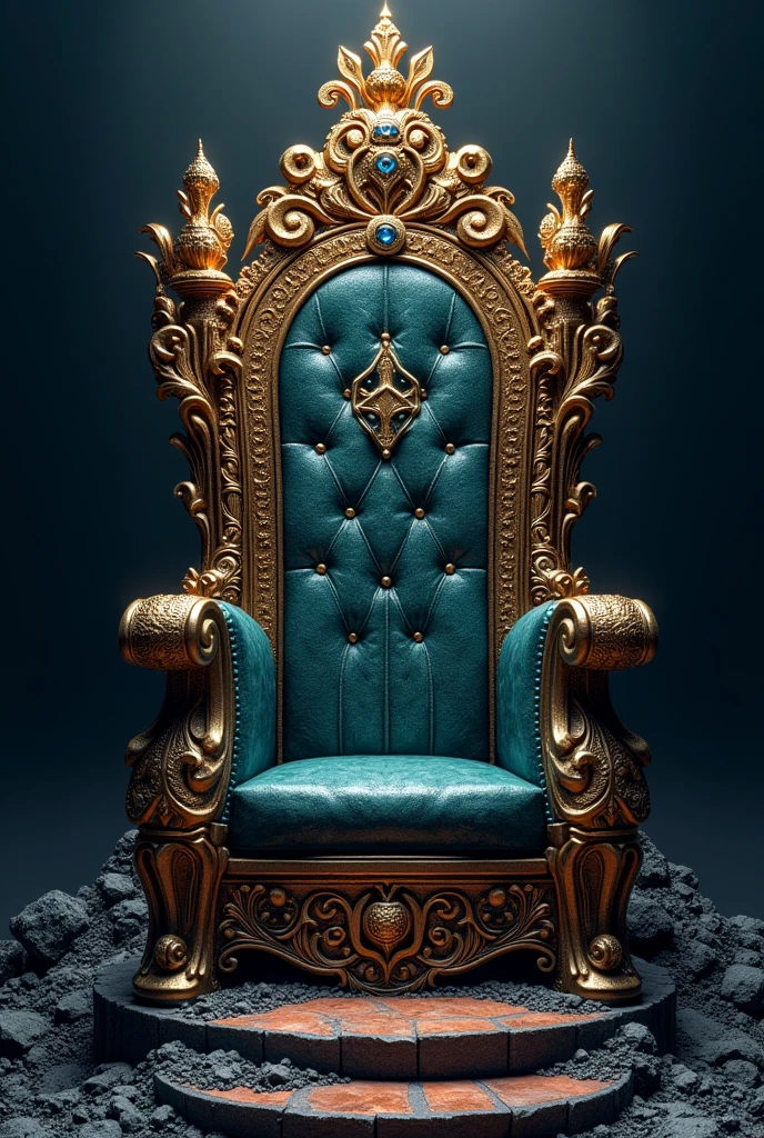 A book cover.
The title will be: Ascending the Throne. It will be centered at the top and written in gold..
In the center of the cover you will see a throne made of volcanic rock and precious stones embedded around it..
Below in the center will be the name of the author which is: Juan Aldana. Also written in gold letters The title of the book must be translated into Latin Spanish.