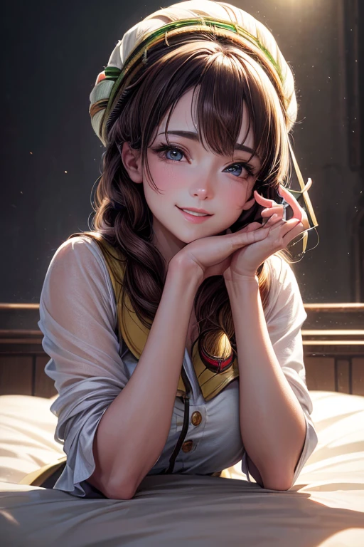 8k, 4k, of the highest quality, High resolution: 1.2), (maestro, realist, Photoreal: 1.4), 1 woman,  The atmosphere of the elder sister.、beautiful face, She has a bright smile、Lipin&#39;s bright eyes, viewer, White skin, White skin: 1.5), come to an end, big, big,  by rubio、headband bangs, ,  young, s bag view、big ass、super breasts、copa H、by the lower、back view、exposed nipples、T-back that digs into your butt、thong lingerie、wear white thong、white lingerie、emphasize the buttocks、calvin klein white collar thong、cute long hairstyle、Cubrepie&#39;s、wear high heel boots、A woman standing in front of a giant robot、There&#39;A giant robot standing in the background.、giant mech pilot、She&#39;is in the hangar