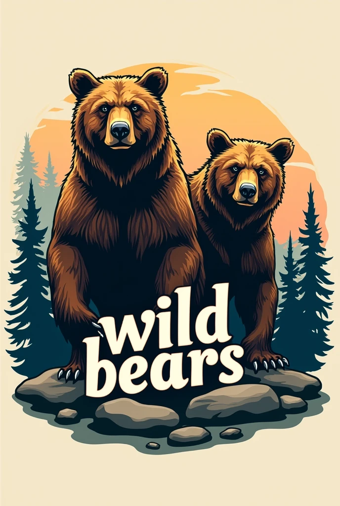 A logo that says wild bears with the letters in the middle of the drawing