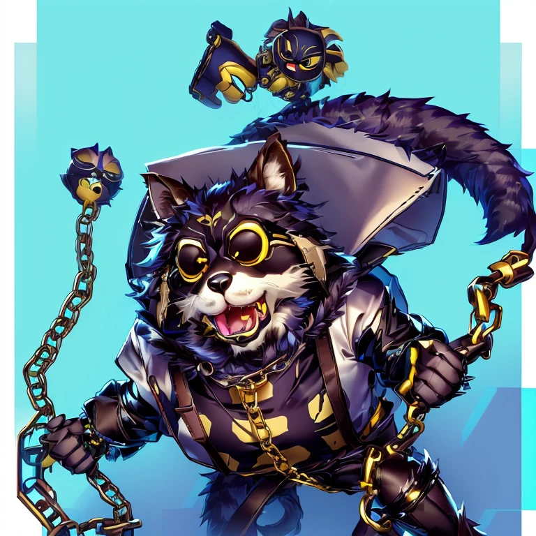 Cat with chain and bag, Anthropomorphic Raccoon, anthropomorphic fur, furのファンタジー, Hairy Mawshot, fur!, , Anthropomorphic cat, Inspired by Louis Wain, tabaxi :: Villain, Anthropomorphic cat ninja, pov fur
