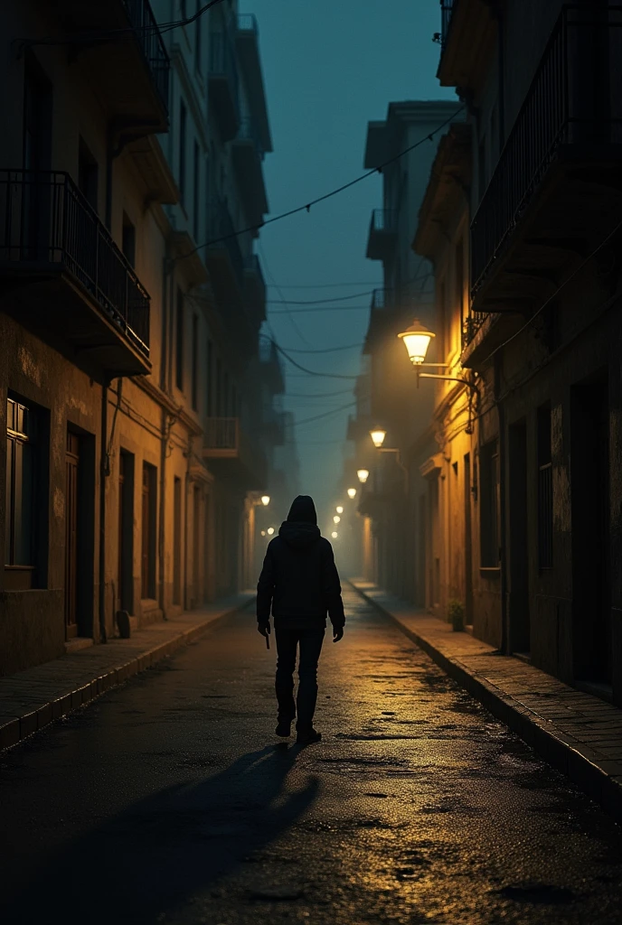 A dark street in Iquique that can be seen in first person and at night while I walk that looks realistic