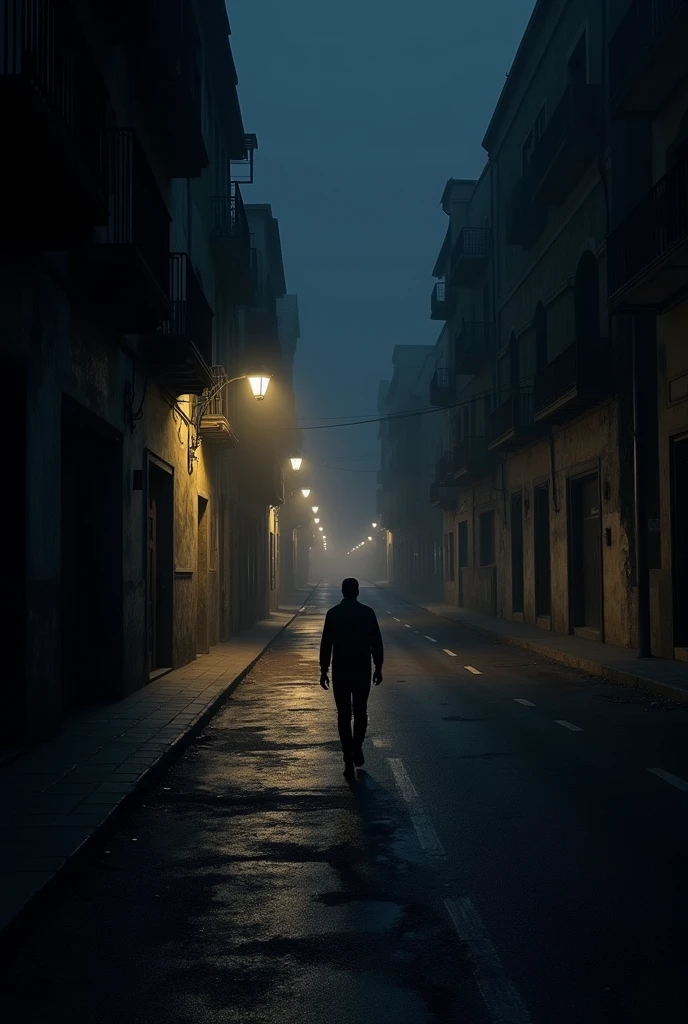 A dark street in Iquique that can be seen in first person and at night while I walk that looks realistic