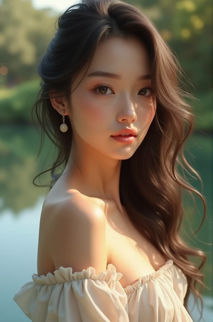 create a beautiful girl in realistic style 