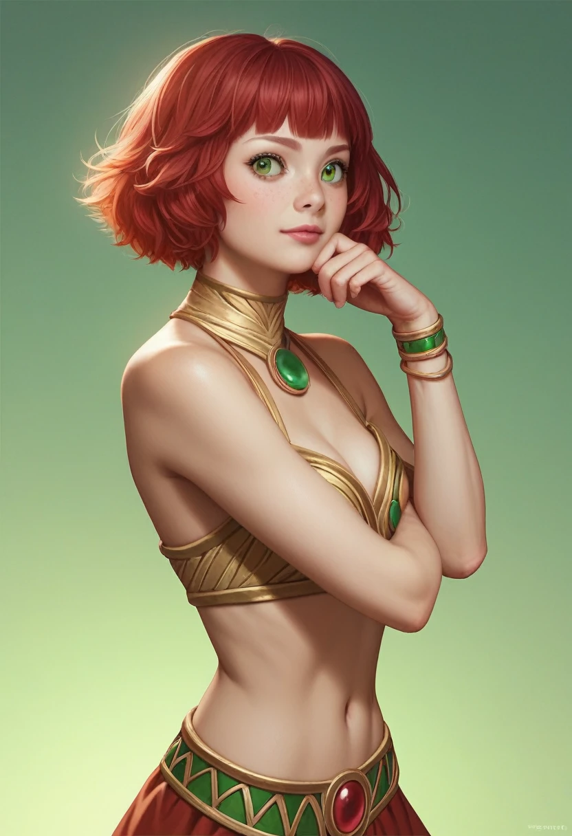 FFXI, lilisette, short red hair, green eyes, maxixi jacket, dancer's bangles, more real, Realism