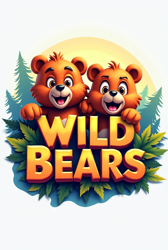 A logo that says wild bears with the letters behind the animated bears that are similar to grumpy from the care bears
