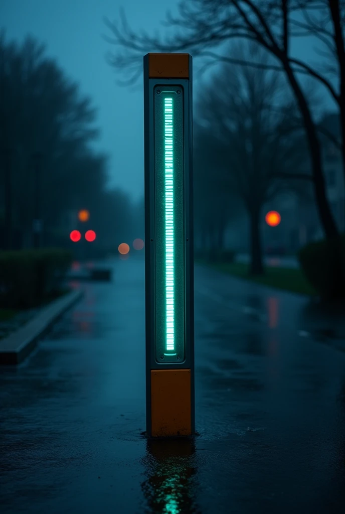 Flood level gauge with glow paint