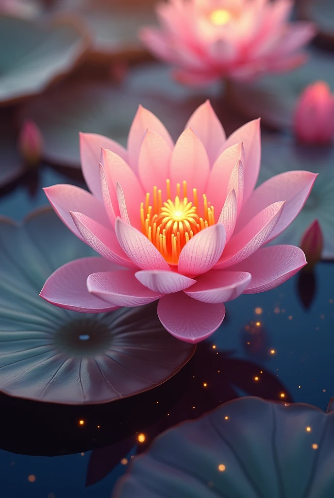 Lotus golden lines,Ethereal Background, Background artwork, Glowing flowers, Fantasy floral background, Has a blooming and ethereal effect, Surreal pastel floral background, Magical flowers, Colored background, Glowing delicate flowers, Abstract background