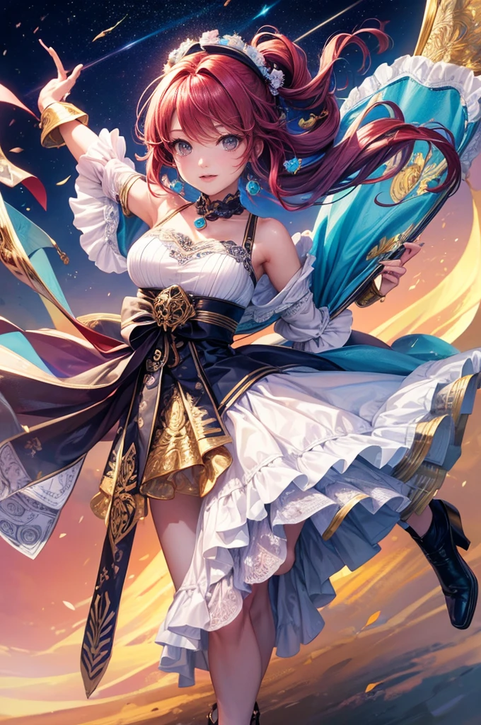 (((Highest quality)))(((Best image)))(((anatomy)))Appears to be a woman in her 20s,Random hair color ,Random hairstyle,Wear a dancer's outfit,Extreme costumes(((Appearance)))The shape is humanoid,Random Face(Beautiful Face),,Huge breasts,Tight waist,Wearing randomly colored armor(((Features)))Eye color is random,Personality is random,Attractive figure(((arms)))He is carrying a weapon that resembles a purple glowing object..Possess modern weapons.(((woman)))The skeleton is human-like,Huge breasts,Tight waist,It is surrounded by a gaseous substance like fog.(((background)))barren land,dead tree,fog,Chaotic world(((Standing posture)))Random standing posture,mysterious,lovely,Highest quality((Full Body Shot))