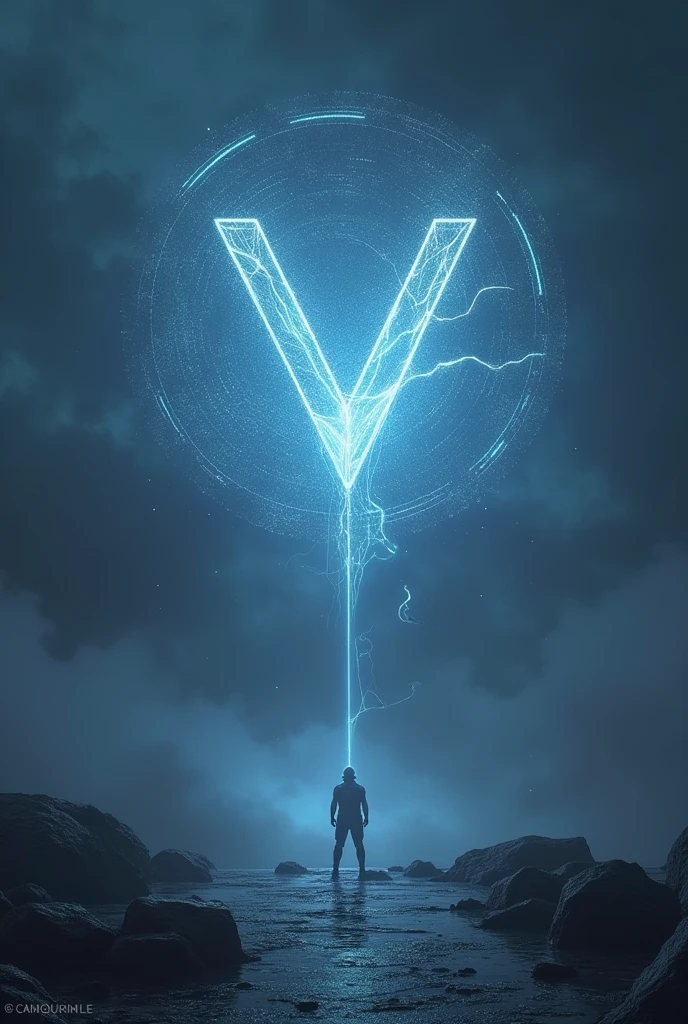 a light signal that makes a reflector in the sky that says Die signal. But that literally says "Calling Die"
With a Valorant background and not a girl but the Valorant logo
