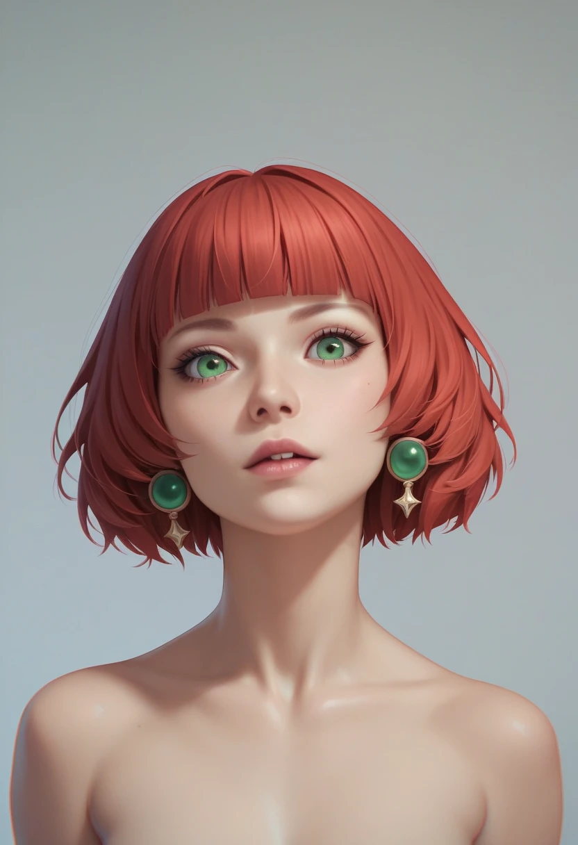 score_9, score_8_up, score_7_up, score_6_up, ffxi, lilisette, short red hair, blunt bangs, green eyes, 75 era, more real, realism