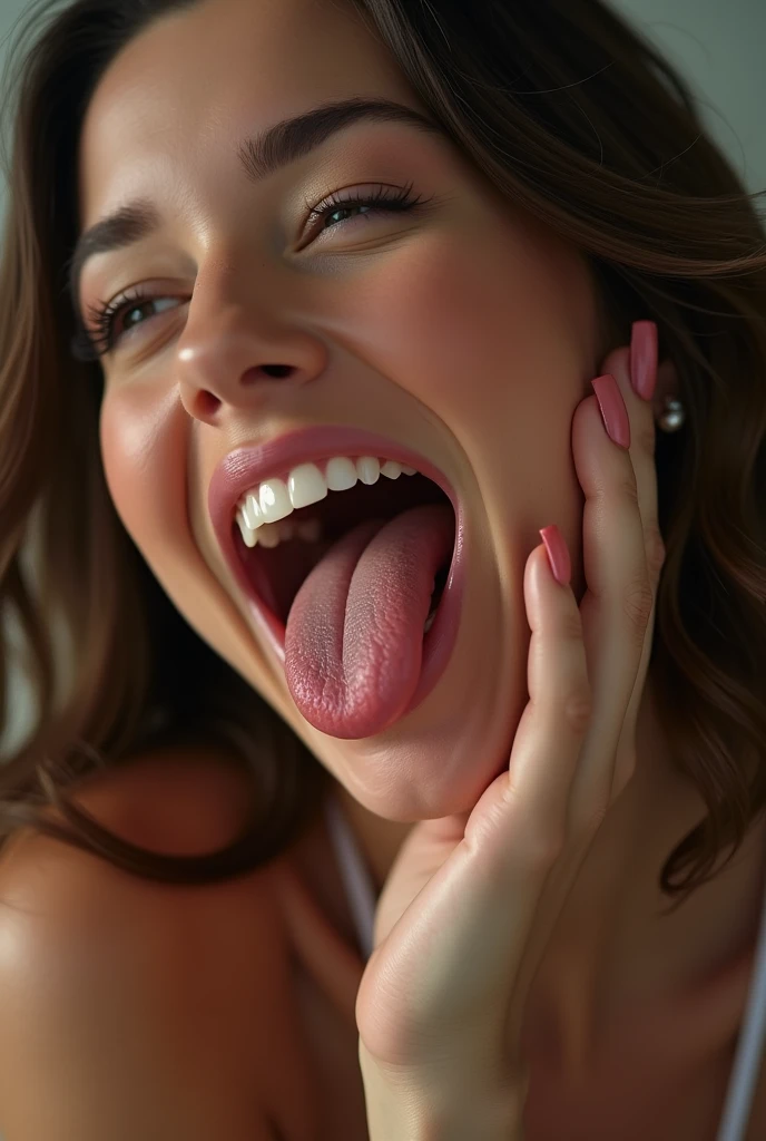 High quality 3D image of a beautiful woman high school performing oral sex on big penis
