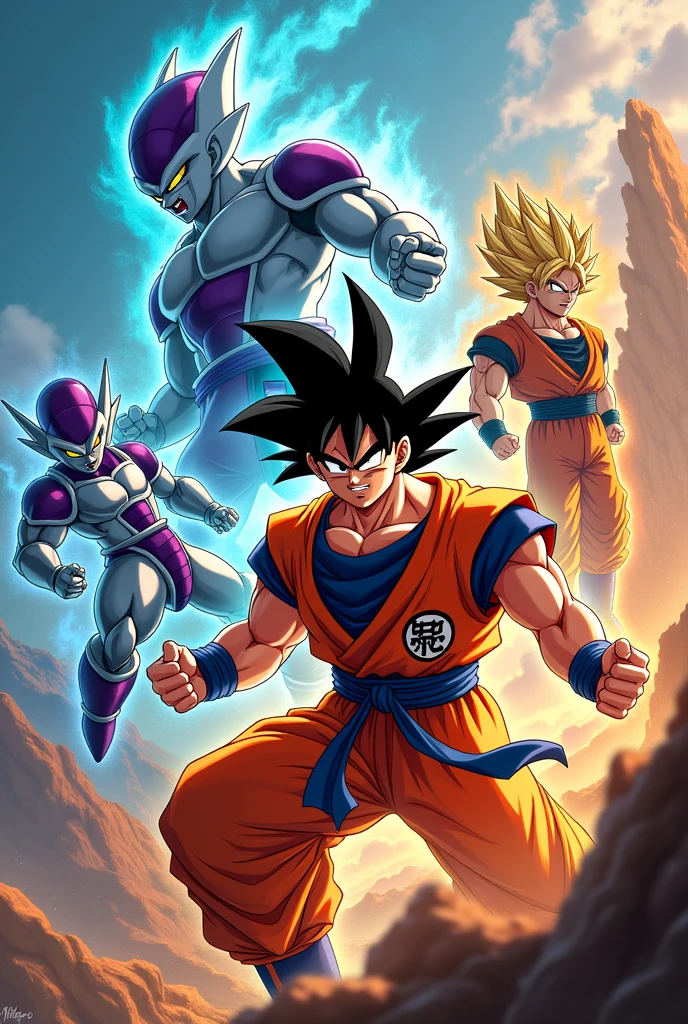 Create me images of a set of Dragon Ball cards created inspire yourself the cards of Dragon Ball heroes