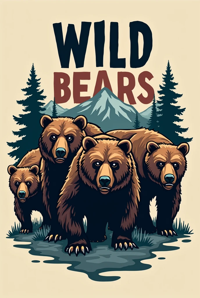 A logo that says wild bears with the letters behind the bears