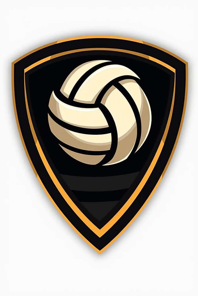 create volleyball team shield templates with black colors, dourado e branco, Never seen