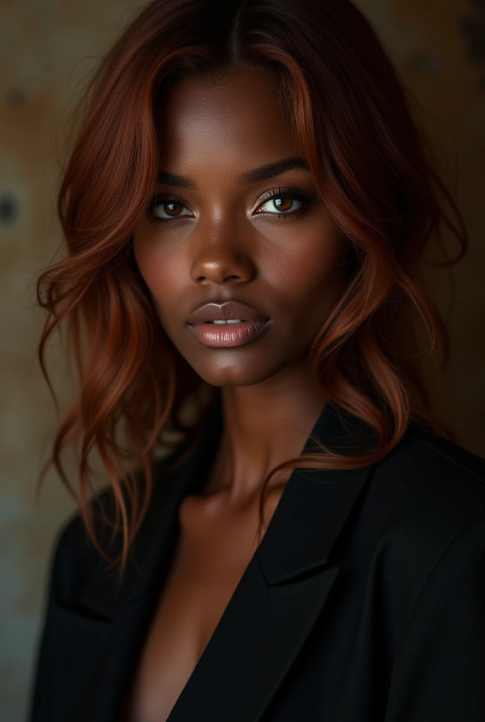 The cover you imagine could be striking and suggestive, Capturing the essence of mystery and intrigue. In the middle, The protagonist stands out with her dark skin, her reddish brown hair falling in soft waves over her shoulders, and her honey-colored eyes that seem to shine with a mixture of determination and vulnerability. His expression is enigmatic, as if keeping deep secrets.
These visuals convey a narrative full of intrigue, where love, Betrayal and danger are intertwined, inviting the reader to delve into this dark and captivating story.