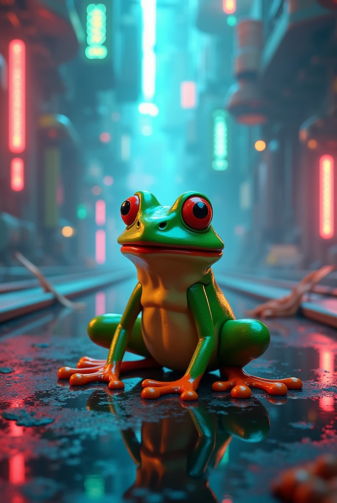 Surreal Internet Memes、Pepe The Frogを繰り返す、Detailed digital art、Very detailedで精巧、Cinematic lighting、Bright colors、Surreal and dreamy、3D Rendering、Photorealistic、Award-winning digital art、Exquisite detail、Futuristic Technology、Glitches and visual effects、Impressive composition、Very detailed、Enchanting atmosphere、Bright neon colors、Dramatic lighting、Thought-provoking concept、Seamless integration、Surreal and fantastical、Innovative Digital Art、Complex patterns、Bold and impactful、Stunning visuals、Brilliant execution、visually striking、Otherworldly and imaginative、Exceptional level of detail