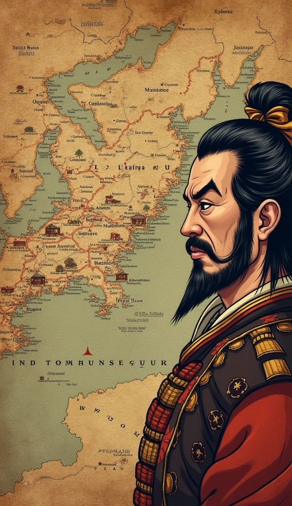 （picture：The map of the Sengoku period is turned over、Nobunaga&#39;s face is shown in close-up）