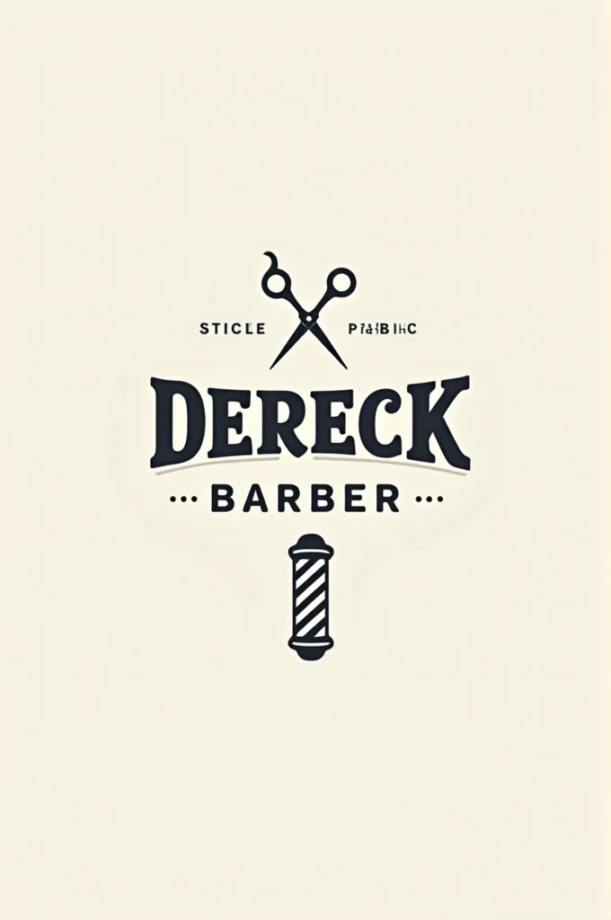 Generate a logo for a company called Dereck barber with barbershop decoration 