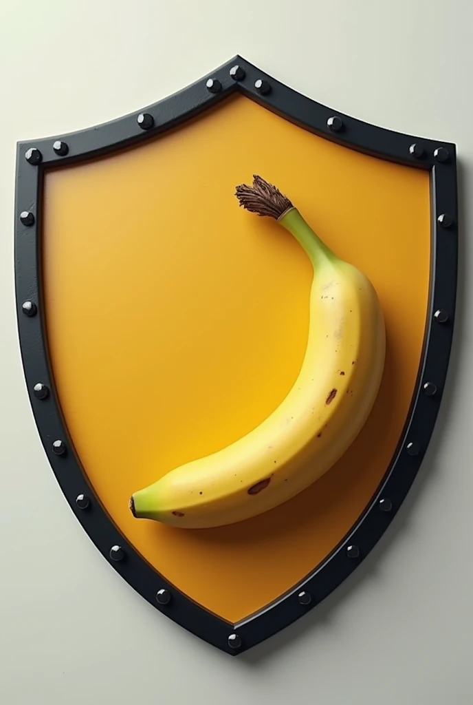 Create a soccer shield, The shield must have a circular shape, must be minimalist, The shield must have a banana, (high quality)
