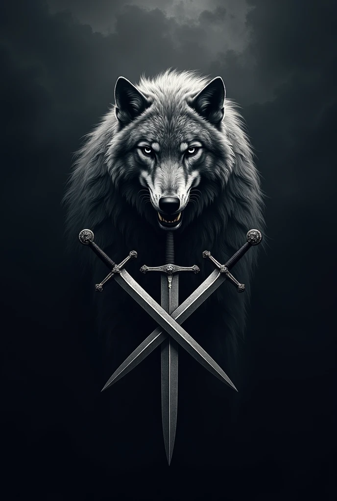 I want to create a logo , with the J of the Juventus football team, the wolf of house stark , with the swords of game of thrones