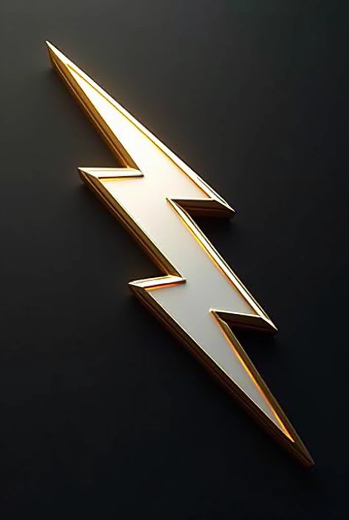 create a team emblem with white colors, black and gold with a 2d lightning bolt, basic