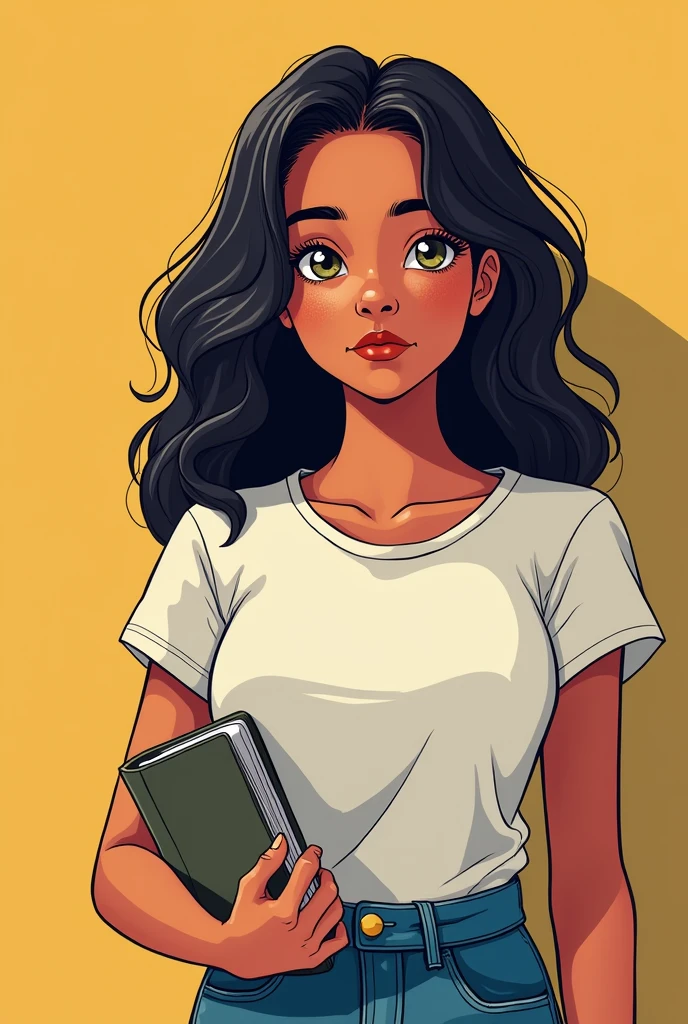 Create this into an comic image (make it a girl)
*Setting: Close-up of you standing up, looking confident.*
**You:** "I'll start by planning my day and listing the key activities I want to include in the vlog."