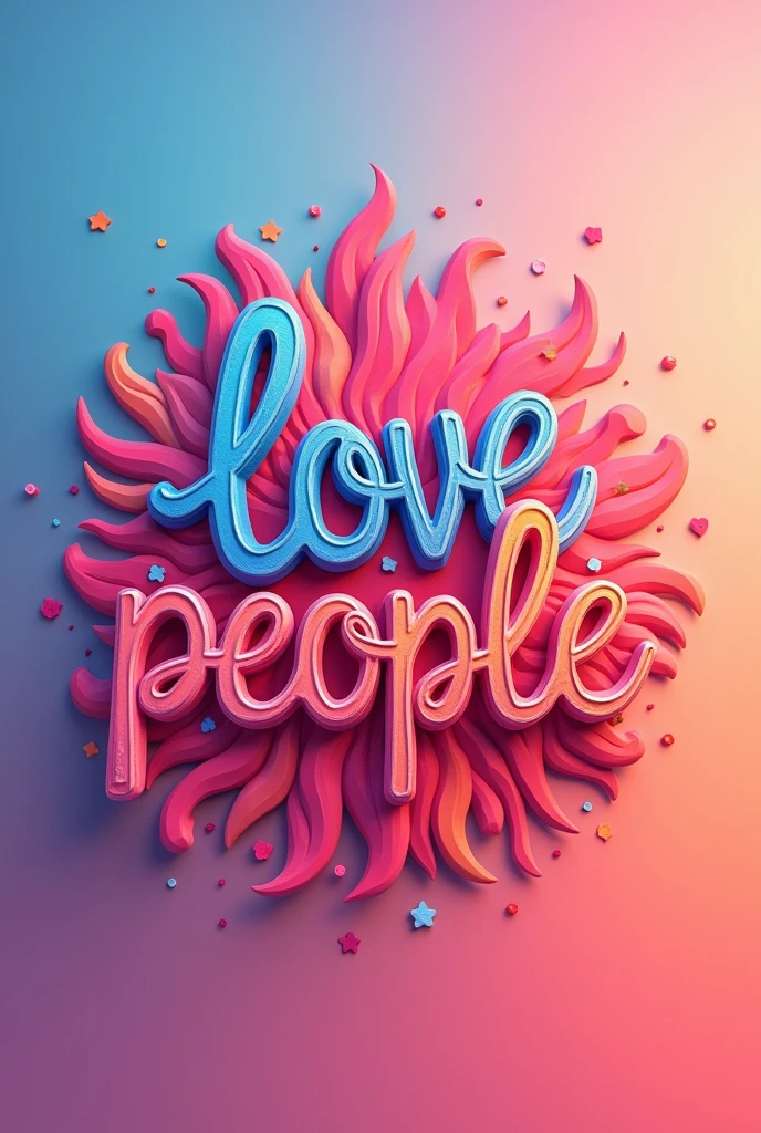 I would like a profile picture on tiktok with just writing "I love people" with matching letters and colors