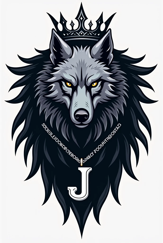 I want to create a logo , with the wolf of the Stark house and a necklace with the J of youth soccer team in large , and the crown of the Targaryens 