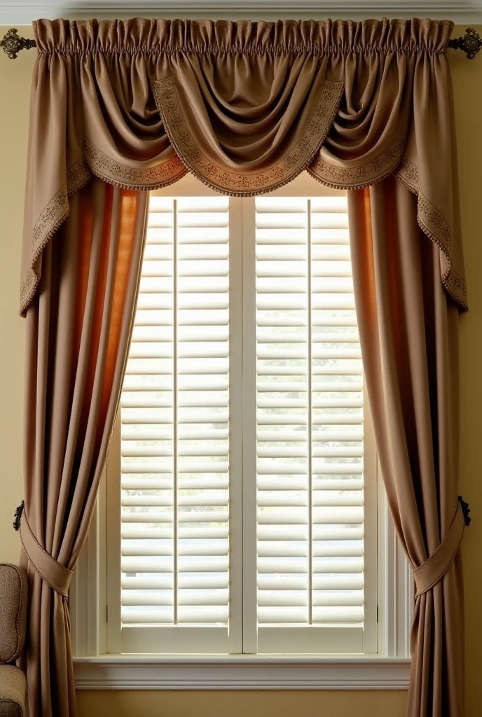 Curtains with valances and blinds for windows