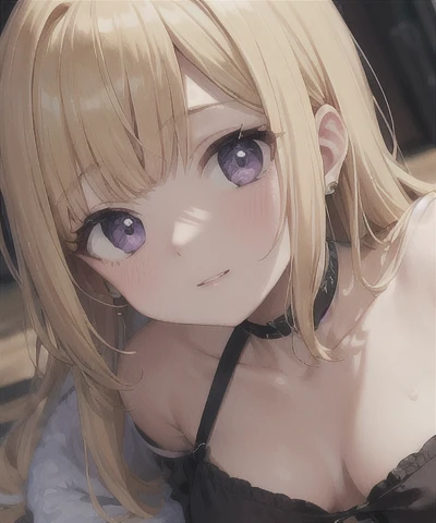 4K,masterpiece,Highest quality,Blonde,Purple Eyes,Purple inner color,Dumpling,one piece,cute,front