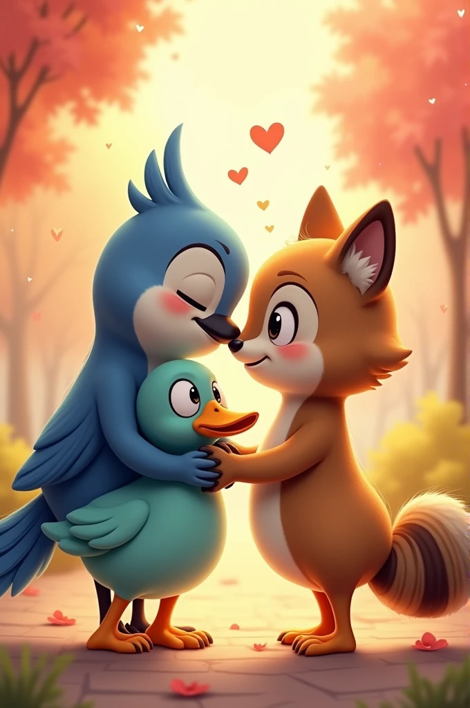 Mordecai kissing Daisy and Rigby kissing CJ