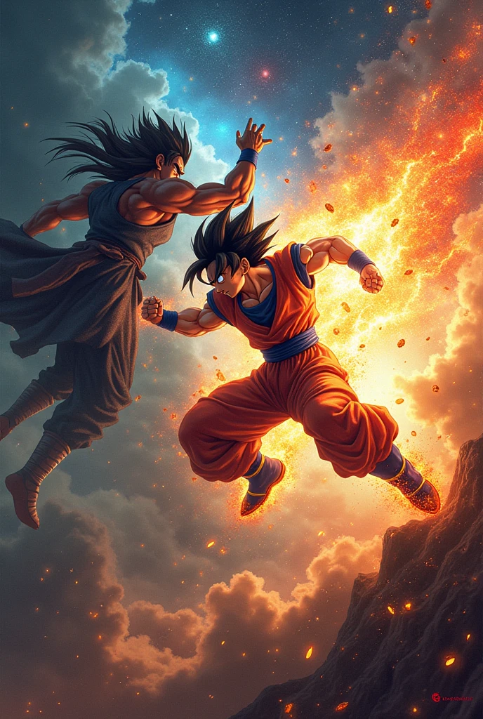  As a supreme god goku fighting with evil bardok