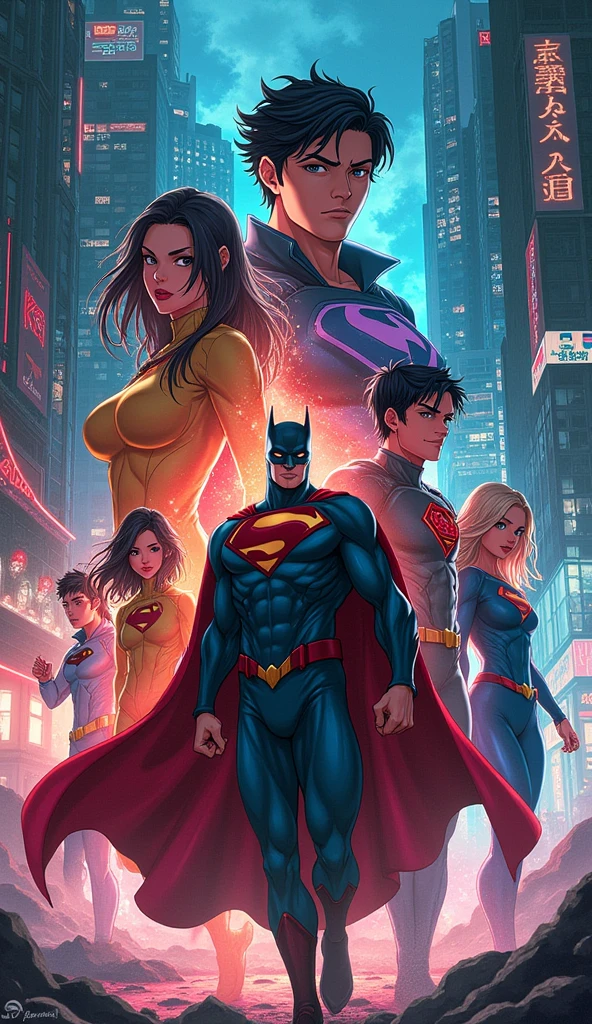 Mix anime and DC comics ART styles