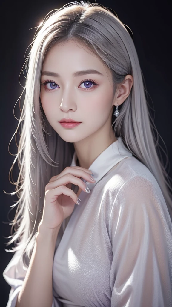 masterpiece, best quality, 1girl, elaina_(majo_no_tabitabi), silver hair, purple eyes, long hair,