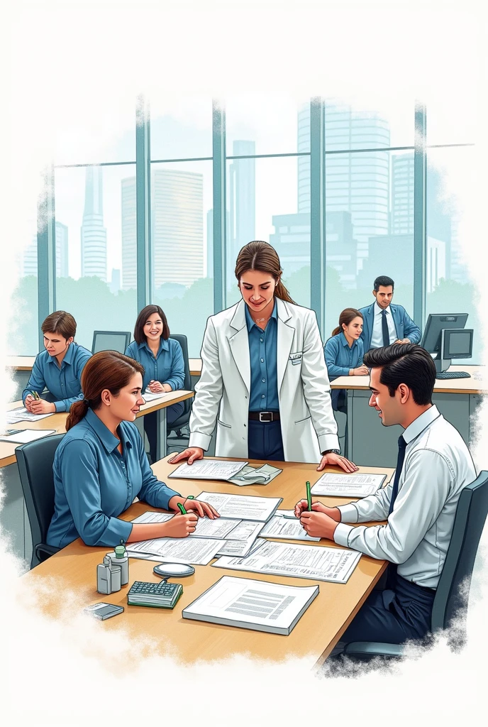 drawing of regulatory affairs in pharmacy including manager, executive, medical transcriptionist, medical writing and intellectual property