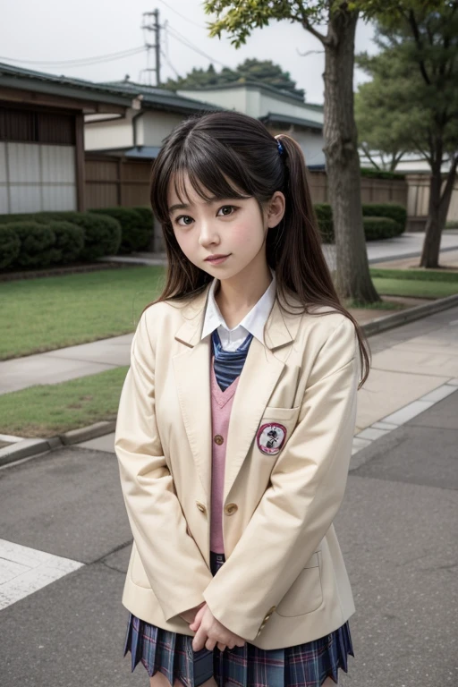 Girl in 2000s style Japanese school uniform
