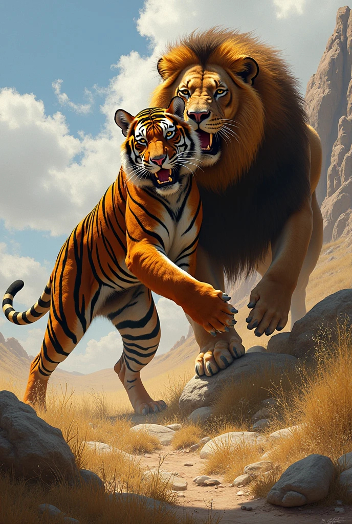 Make a tiger strong by winning a fight against a lion,o tiger thot what is it