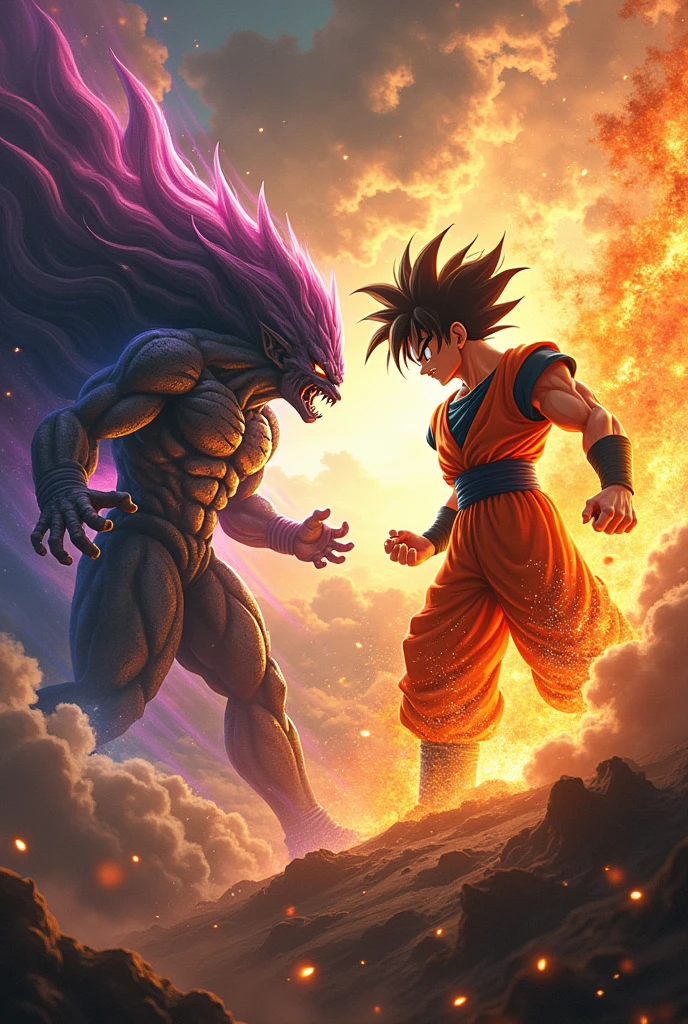  As a supreme god goku fighting with evil bardok and now so goku wins but bardok has an evil transformation and now so they fight so goku wins.Now that Bardok returns to his final form of his transformation 